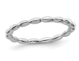 Sterling Silver Stackable Bead Ring Band 
